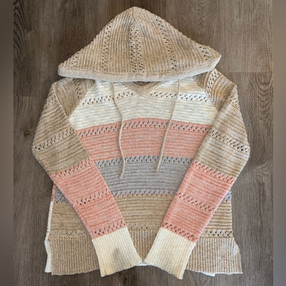 Hem & Thread Women’s Open Knit, Woven Sweater